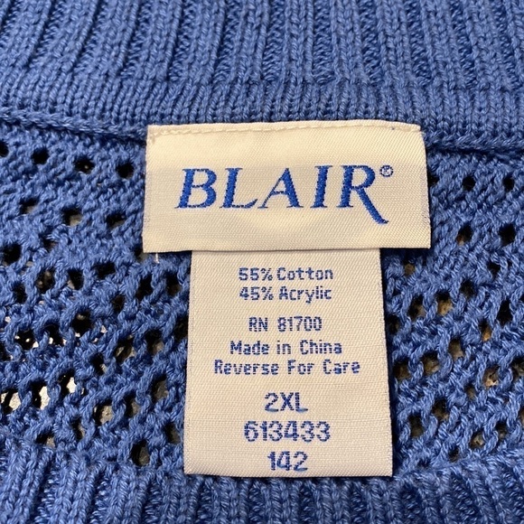 F Blair open knit cap sleeve plus size sweater 2x - Picture 3 of 3